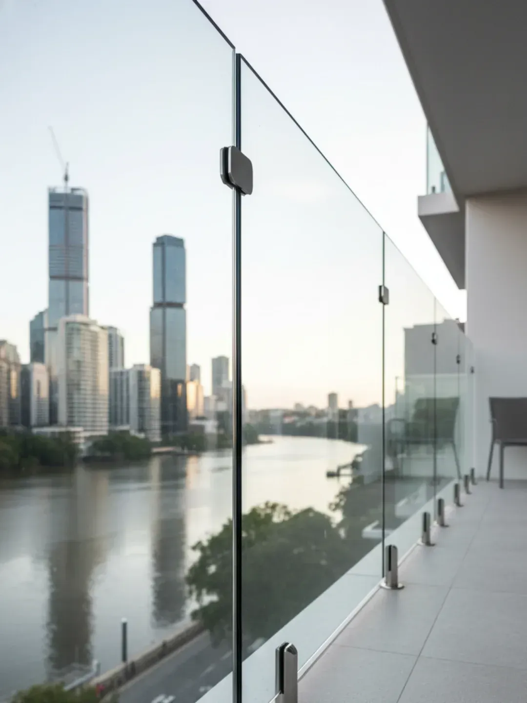 Frameless glass balustrades in Bulimba with uninterrupted views and minimal hardware